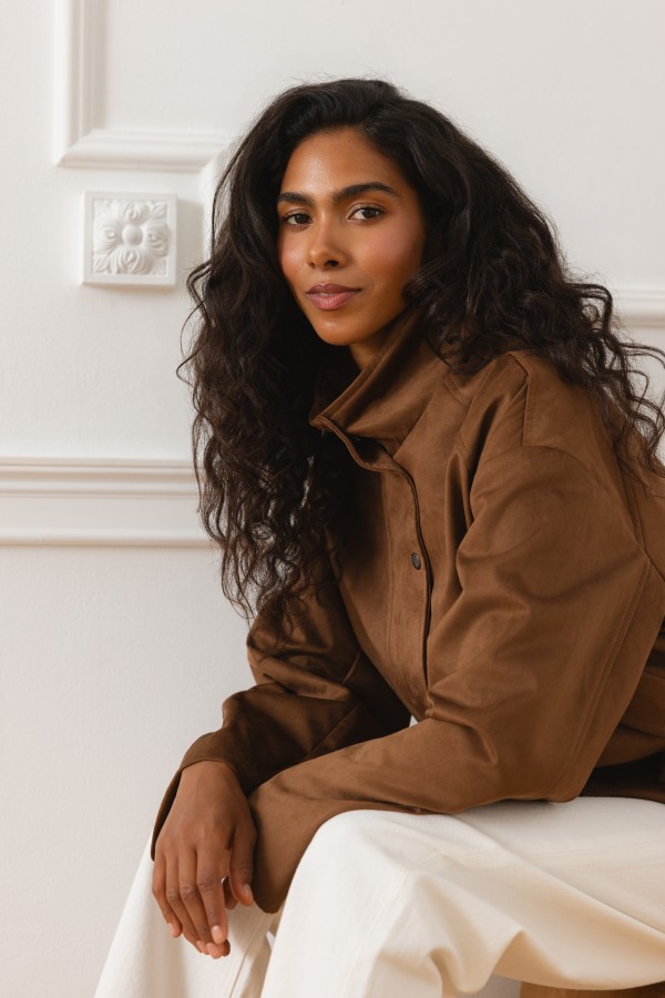 Y0046 Jacket Adjustable Waist Camel