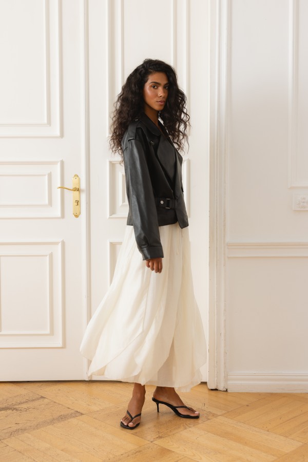 Ariella Skirt Airy with Ruffles Cream