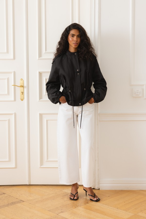 Erica Jacket with Adjustable Waist Black