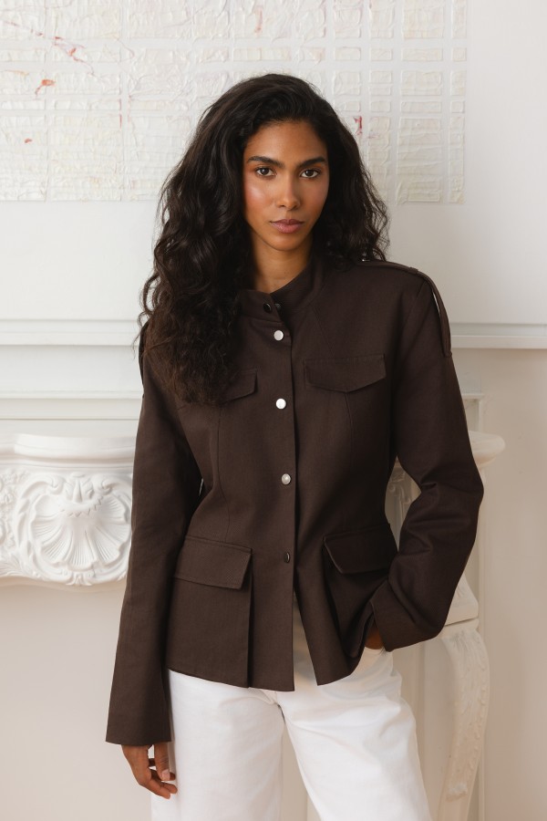 Catrine Jacket With Pockets Brown