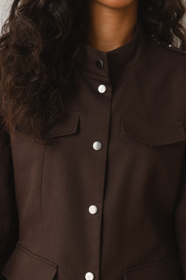 Catrine Jacket With Pockets Brown