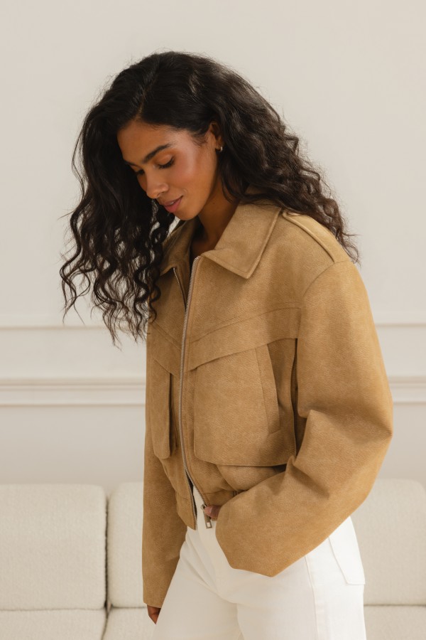 Siena Jacket Bomber Suede Beige