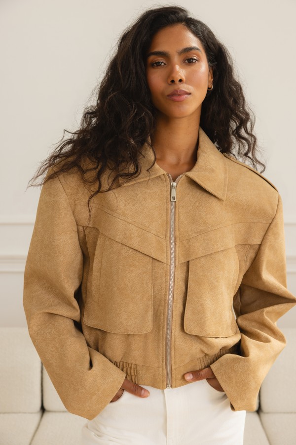 Siena Jacket Bomber Suede Beige