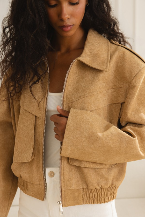 Siena Jacket Bomber Suede Beige