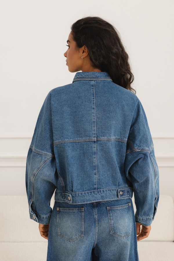 YH1041 Spodnie Jeansowe Barrel Blue