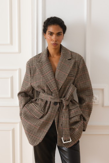 Y0272 Brown Checked Jacket...