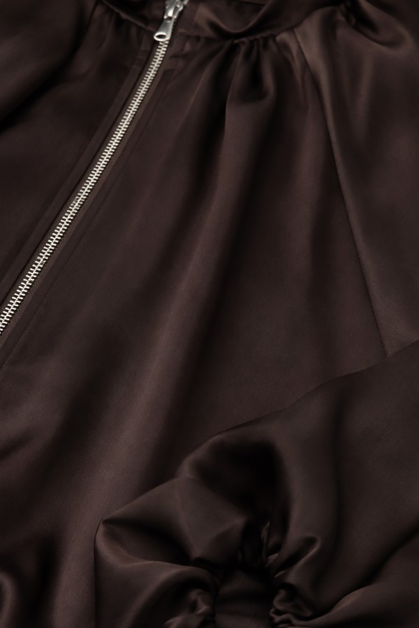 Nadia Jacket Satin Bomber Brown