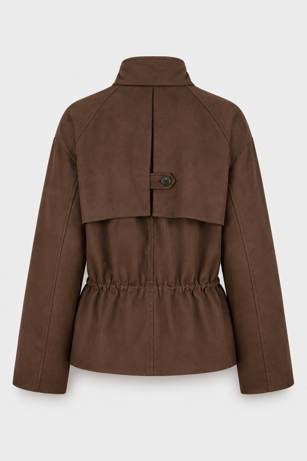 Y0046 Jacket Adjustable Waist Brown