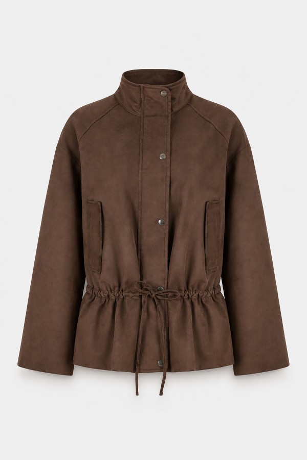 Y0046 Jacket Adjustable Waist Brown