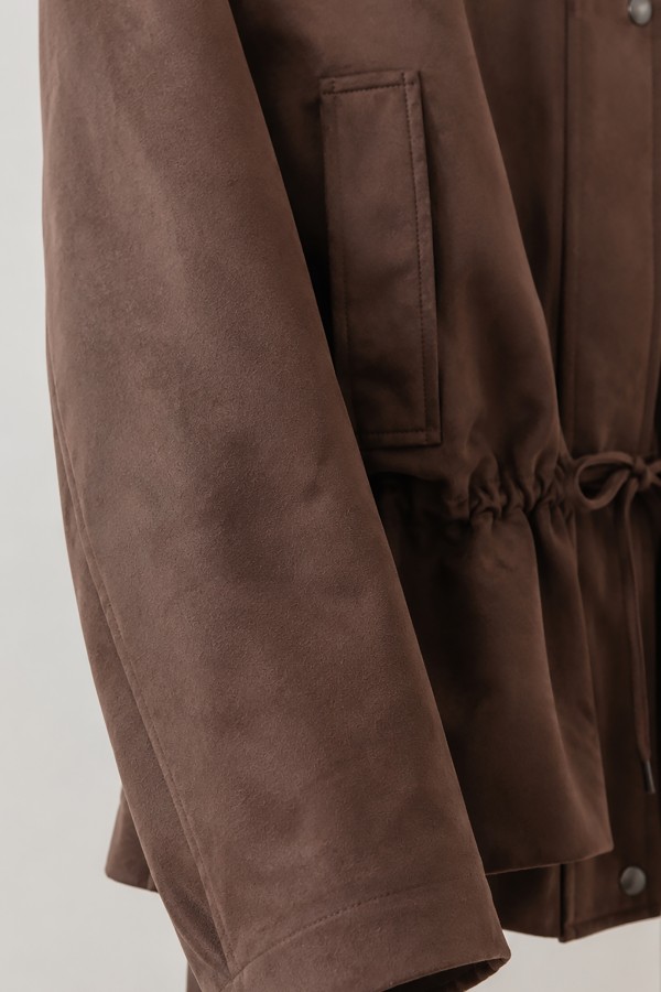 Y0046 Jacket Adjustable Waist Brown