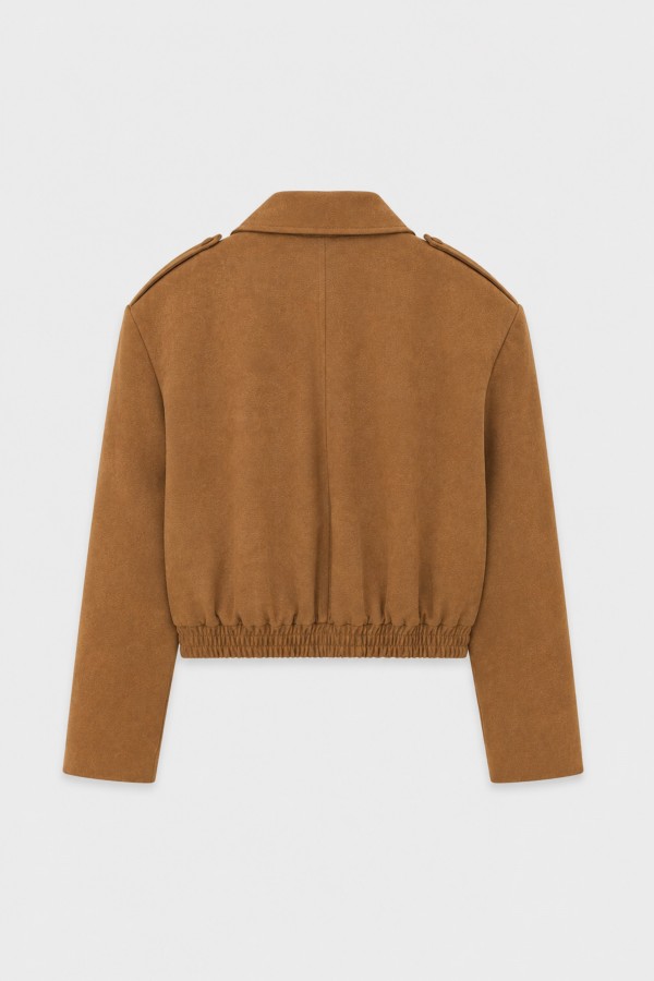 Siena Kurtka Bomber O Zamszowym Wykończeniu Camel