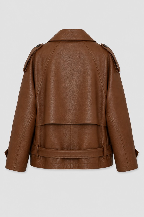 3632 Jacket Tie Waist Brown