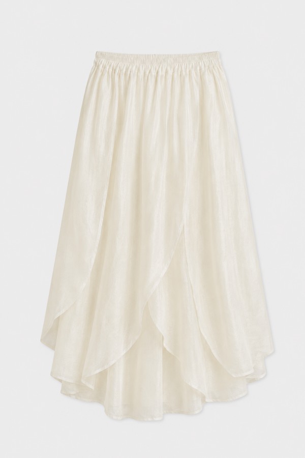 Ariella Skirt Airy with Ruffles Cream