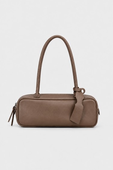Mocha Leather Bowling Bag