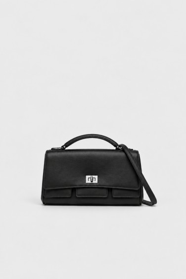 Black Leather Shoulder Bag...