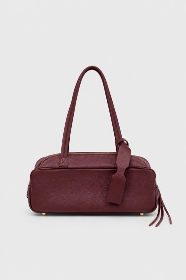 Leather Bowling Bag Wine