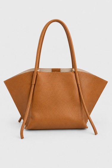 Leather Shopper Bag Camel