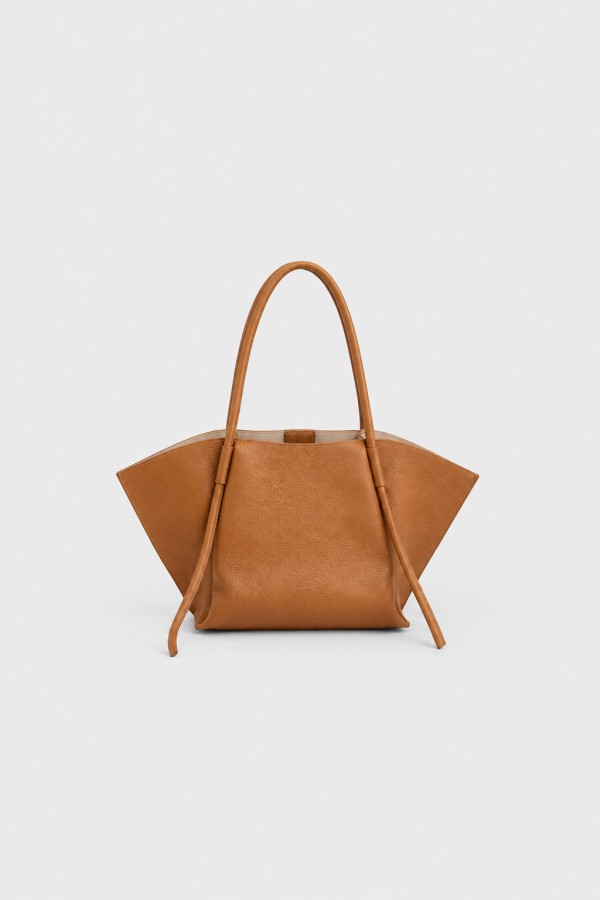 Skórzana Torebka Shopper Camel