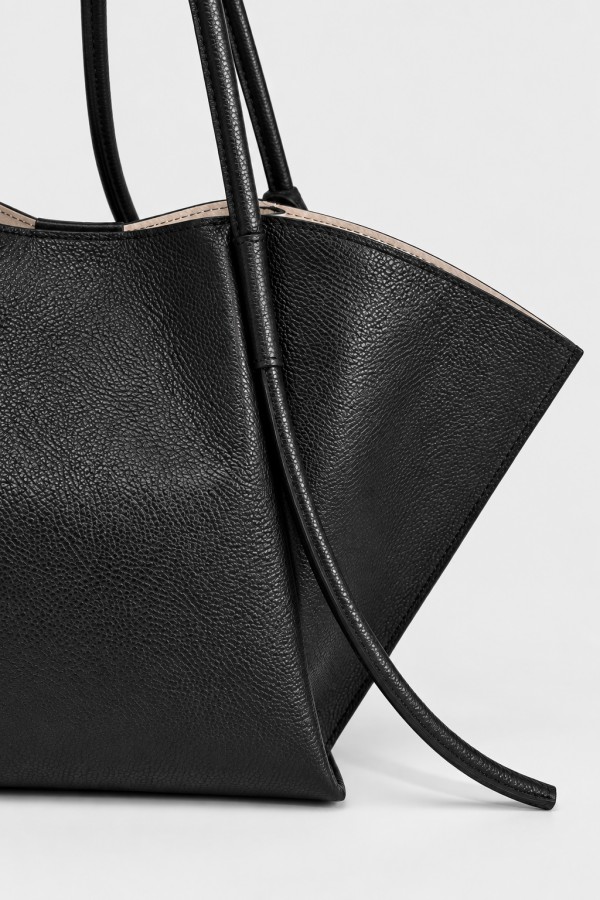 Black Leather Shopper Bag