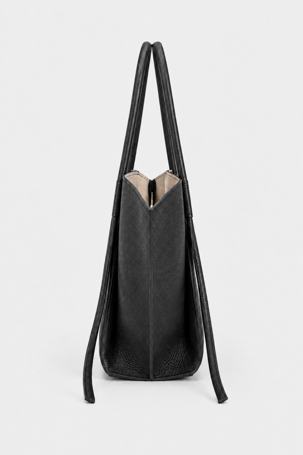 Black Leather Shopper Bag