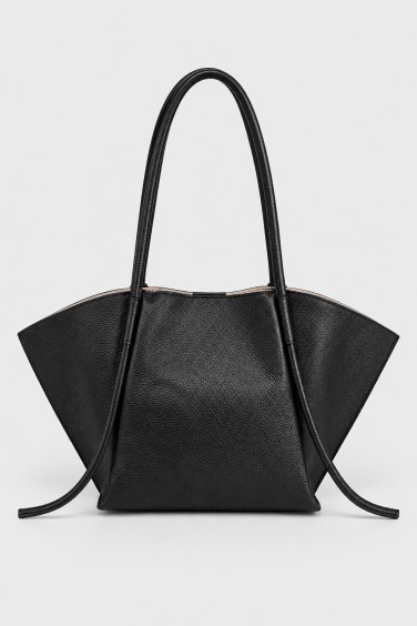 Black Leather Shopper Bag