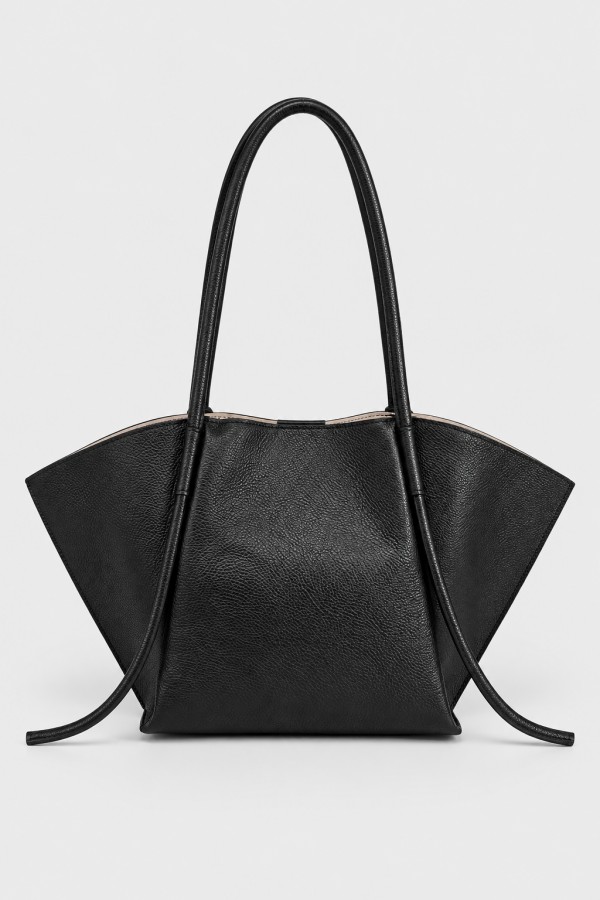 Black Leather Shopper Bag