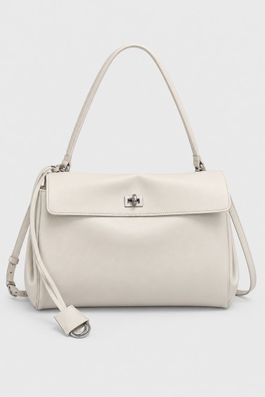 Leather Shopper Bag with...
