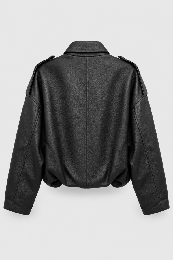 8116 Jacket Faux Leather Black