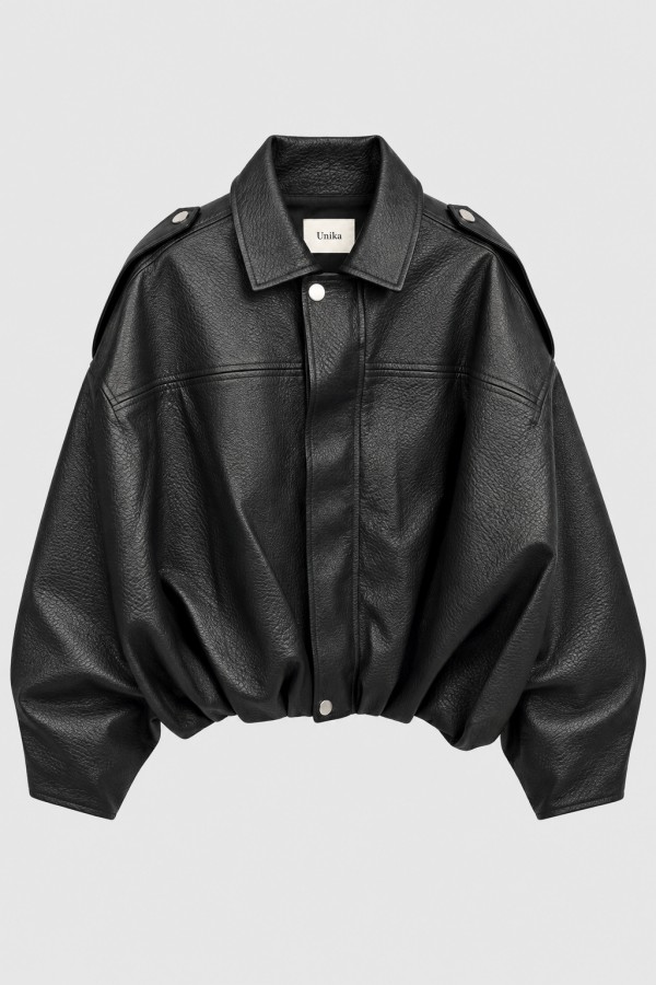 8116 Jacket Faux Leather Black