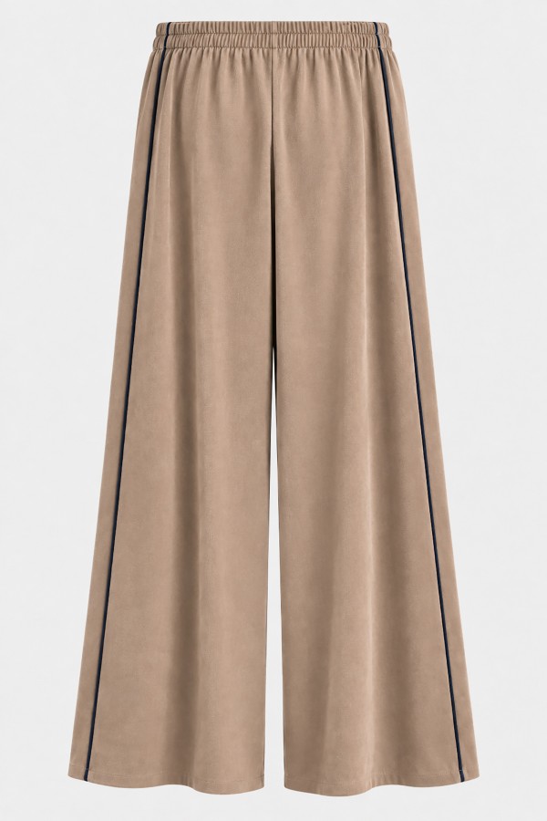 G03863 Pants Wide Leg Soft Touch Taupe