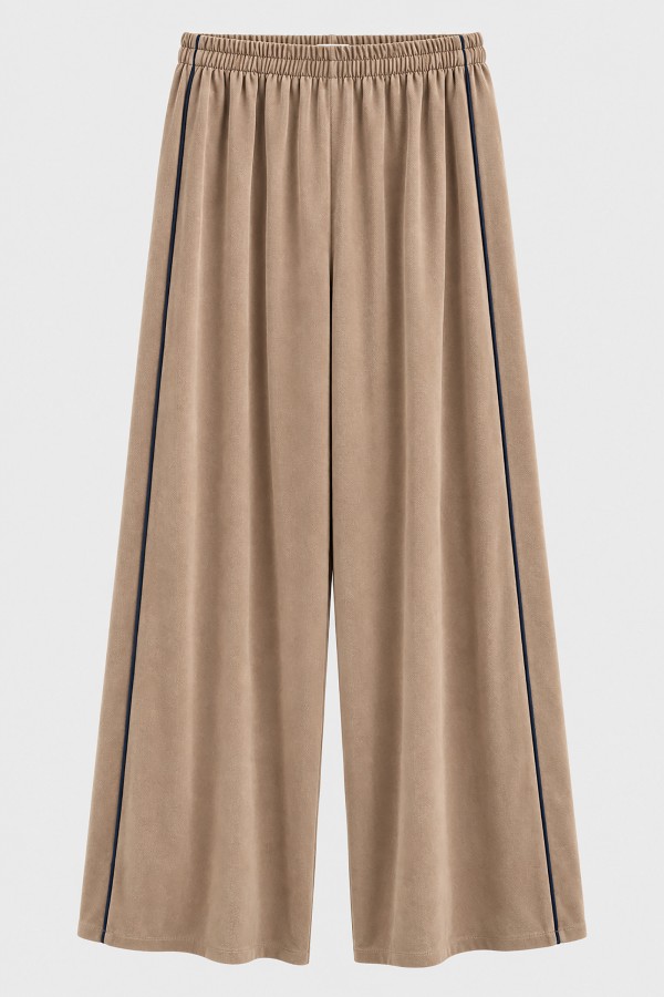 G03863 Pants Wide Leg Soft Touch Taupe