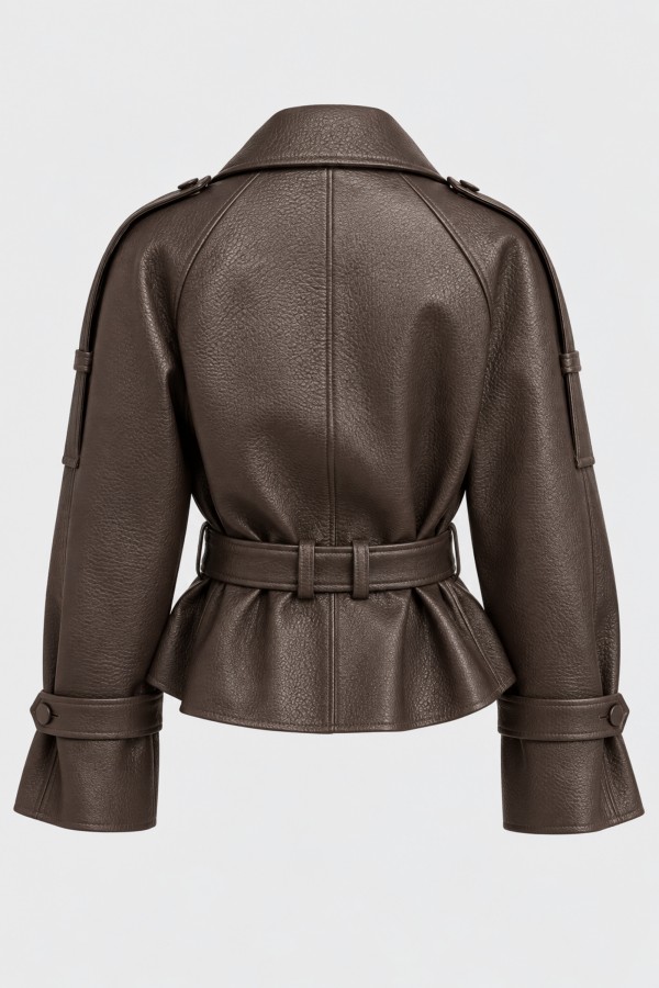 Kayla Jacket Eco Leather Brown