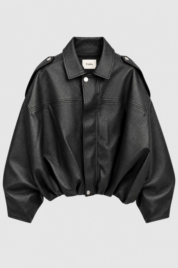 8116 Jacket Faux Leather Black