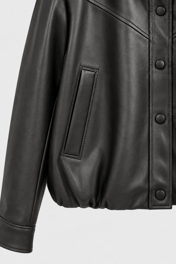 WH084 Jacket Faux Leather Black