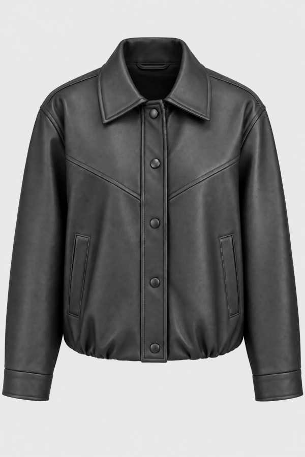 WH084 Jacket Faux Leather Black