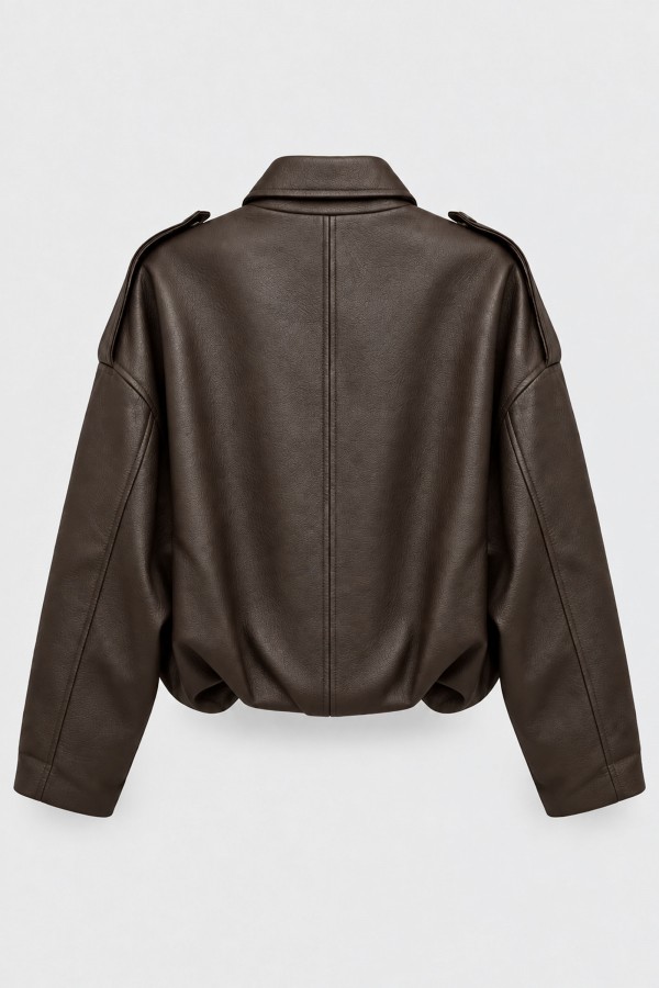 8116 Jacket Faux Leather Brown