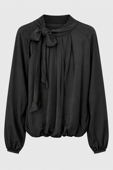 Sophie Blouse Tie-Front Black