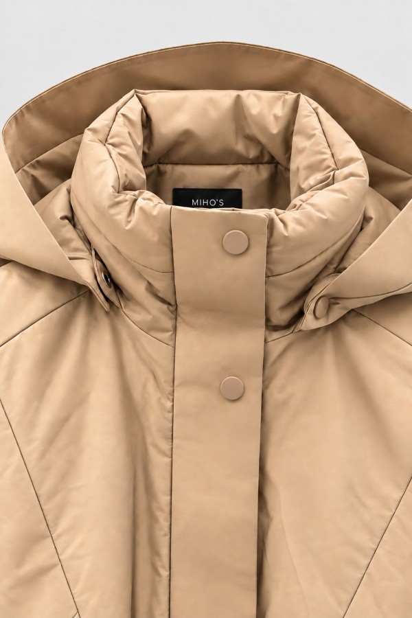 26P500 Jacket Hooded Down Beige