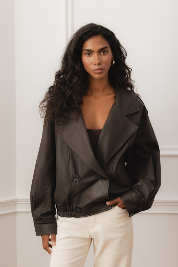 Allegra Jacket Leather Brown