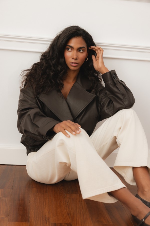 Allegra Jacket Leather Brown