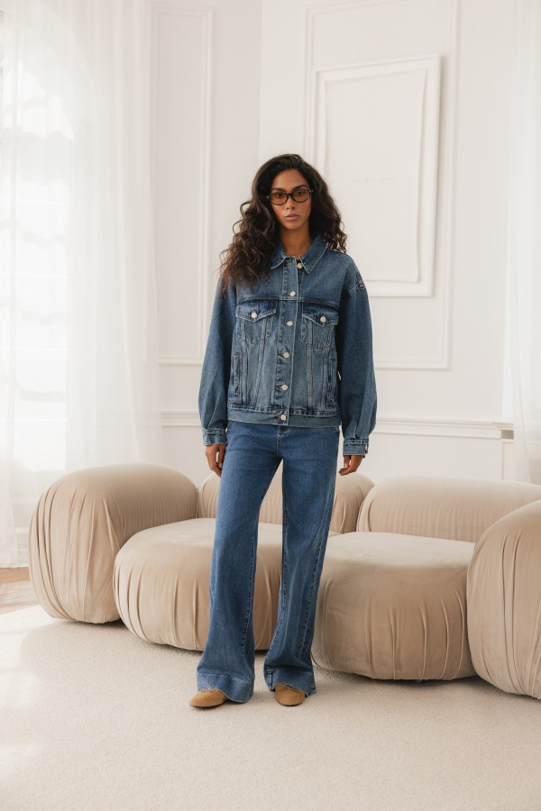 RD7366 Spodnie Jeansowe Straight Leg Blue