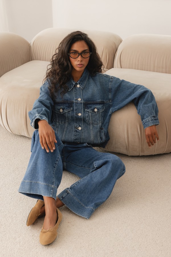 RD7366 Spodnie Jeansowe Straight Leg Blue