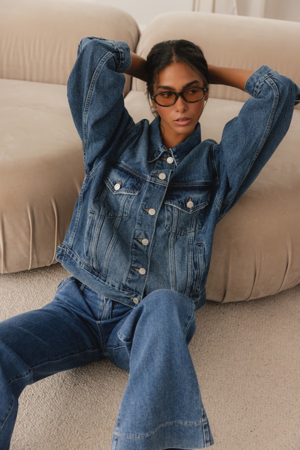 RD7366 Spodnie Jeansowe Straight Leg Blue