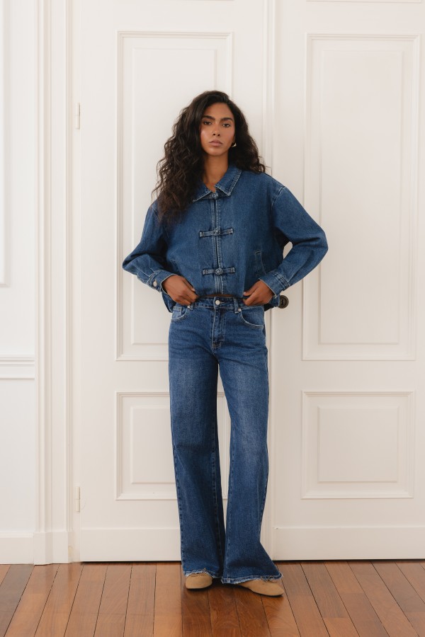 RD74331 Spodnie Jeansowe Wide Leg Blue