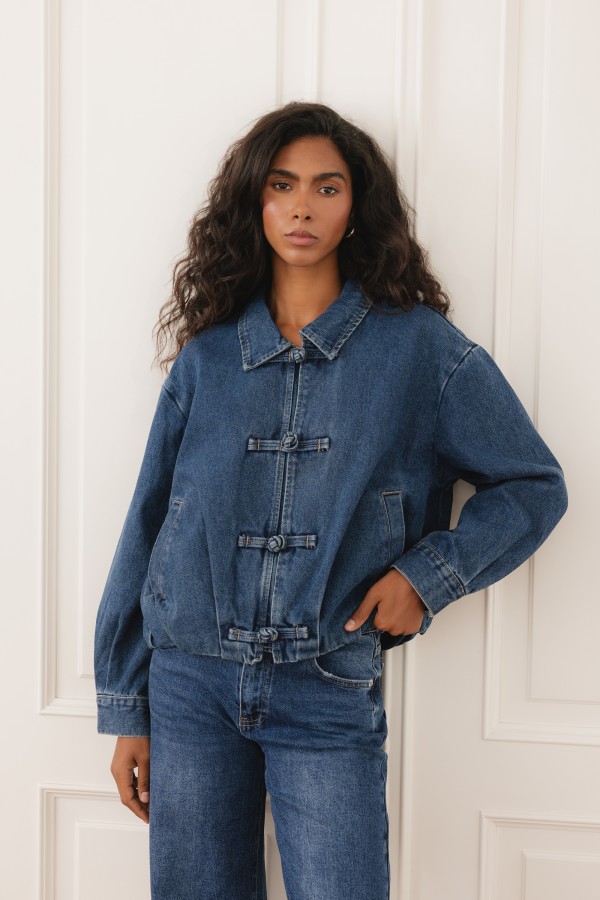 RD74331 Spodnie Jeansowe Wide Leg Blue