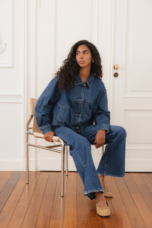 RD74331 Spodnie Jeansowe Wide Leg Blue
