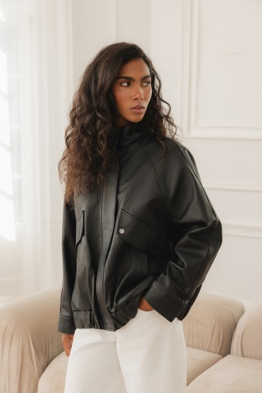 Ines Jacket Leather Black