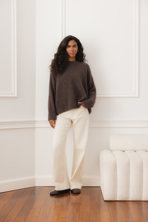 Nolan Sweater Angora-Blend Chocolate