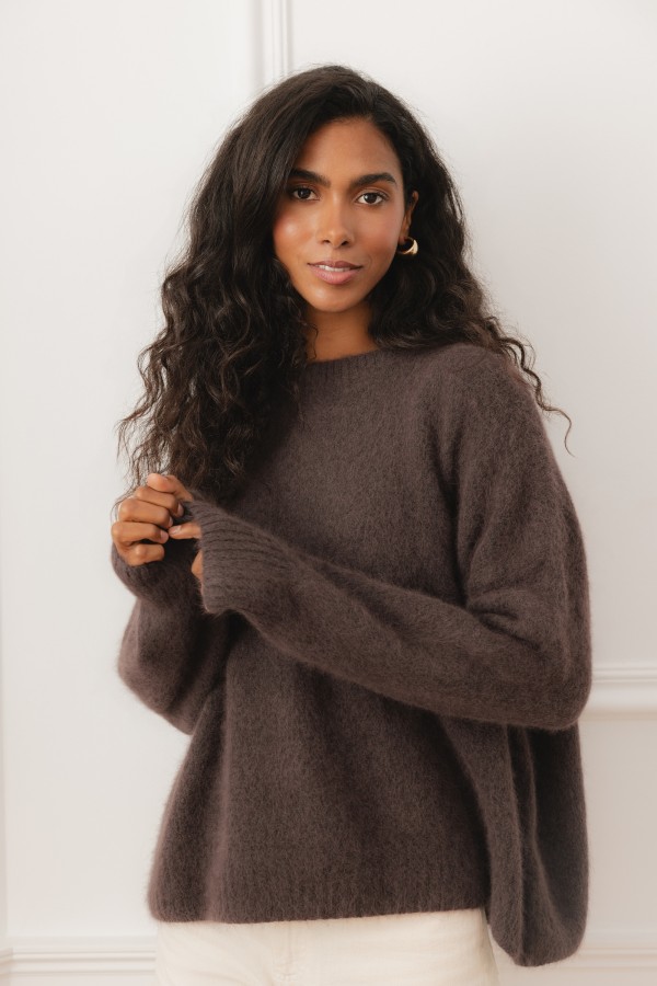 Nolan Sweater Angora-Blend Chocolate