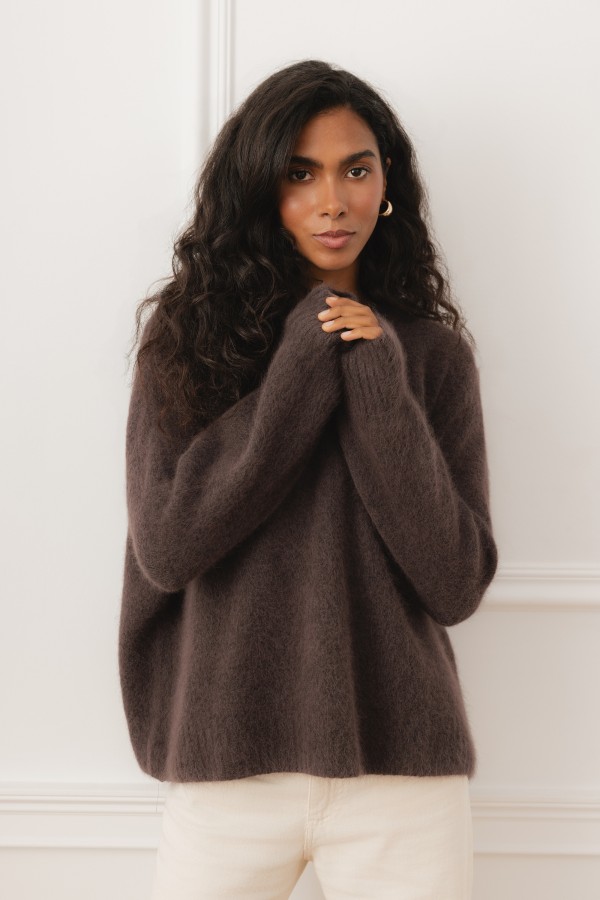Nolan Sweater Angora-Blend Chocolate